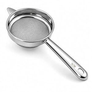 WDM Stainless Steel Tea & Juice Strainer - Double Mesh Fine Filter with Premium Polish (22 cm)